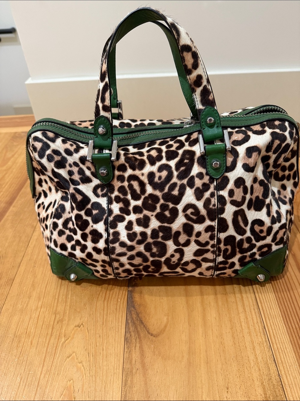 Juicy Couture Leopard Green Leather Y2K bag
